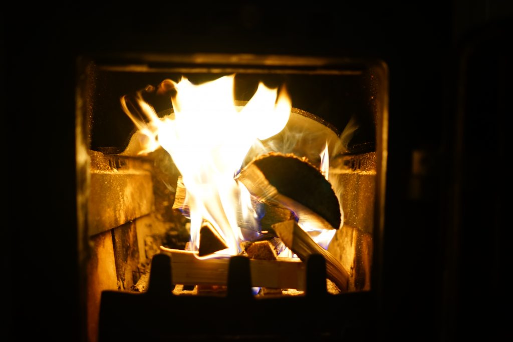 Eating by a roaring fire in Haworth