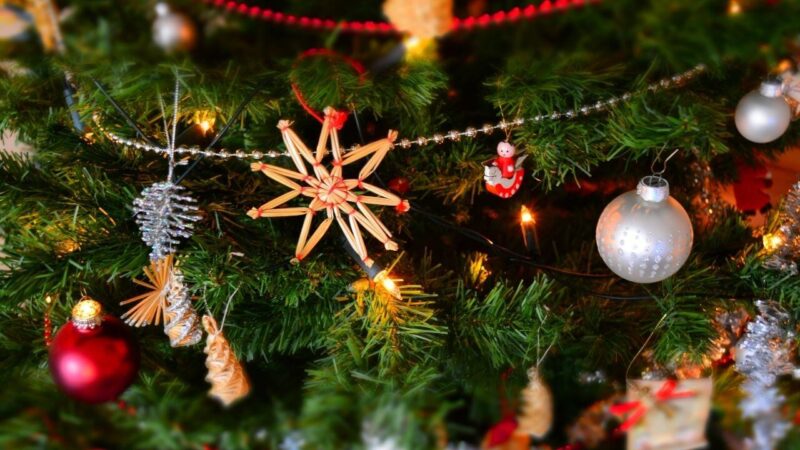 a christmas tree with lights on it