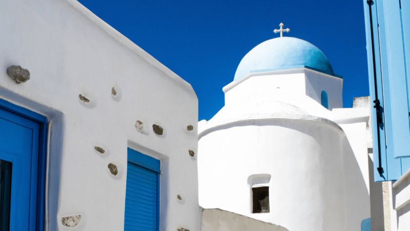 the church in parikia which is where to stay in paros for travellers