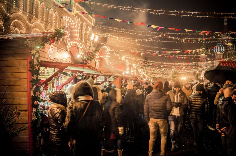 a christmas market in the UK