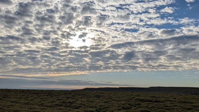 The cloudy skies on the gordale scar and malham cove hike