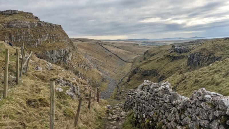a yorkshire pathway on the Gordale scar and malham cove hike