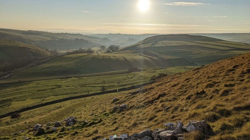 Yorkshire fields on the gordale scar and malham cove hike