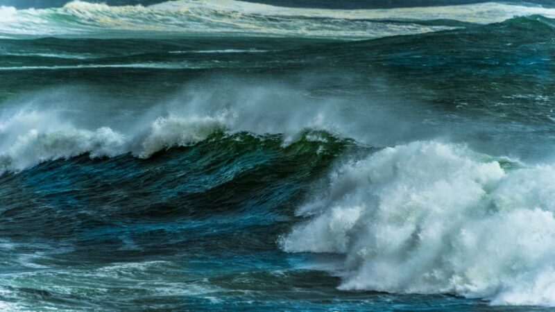 big waves crashing in a storm