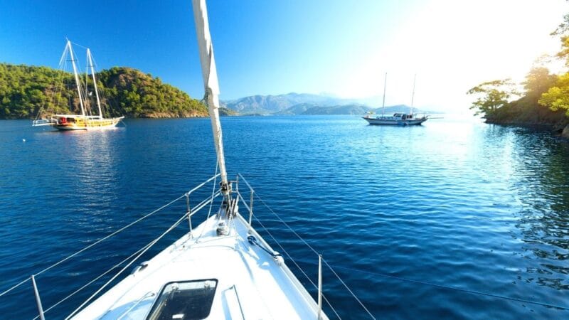 a sailboat in calm waters