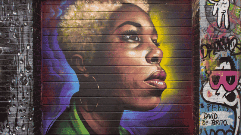 some london graffiti on a garage door