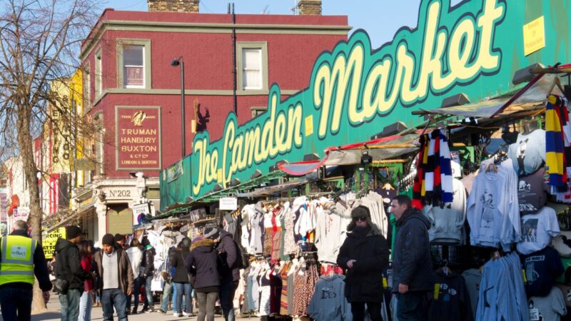 the busy camden market in london
