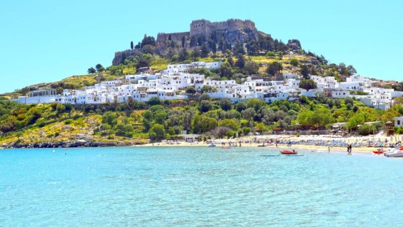 Lindos beach town in Rhodes