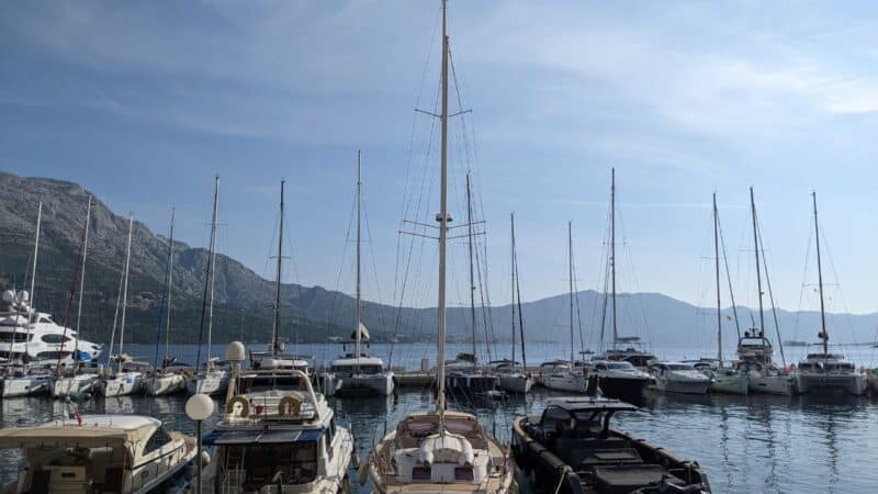 a harbour in korcula old town