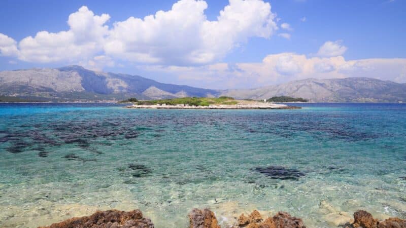 island hopping the clear waters around Korcula