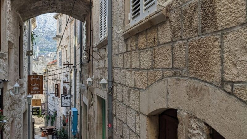 an alleyway in korcula old town