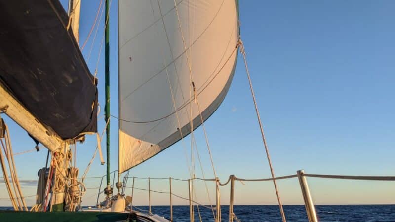 going down wave on a sailboat