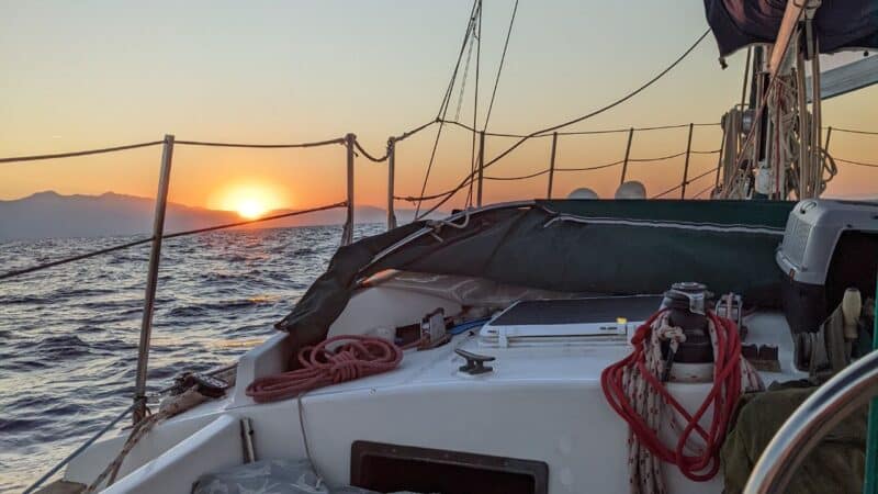 sunrise from a sailboat