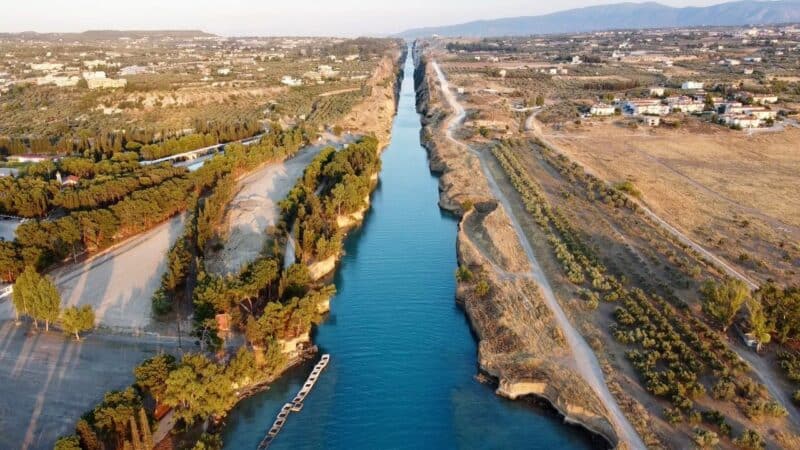 the corinth canal from the air