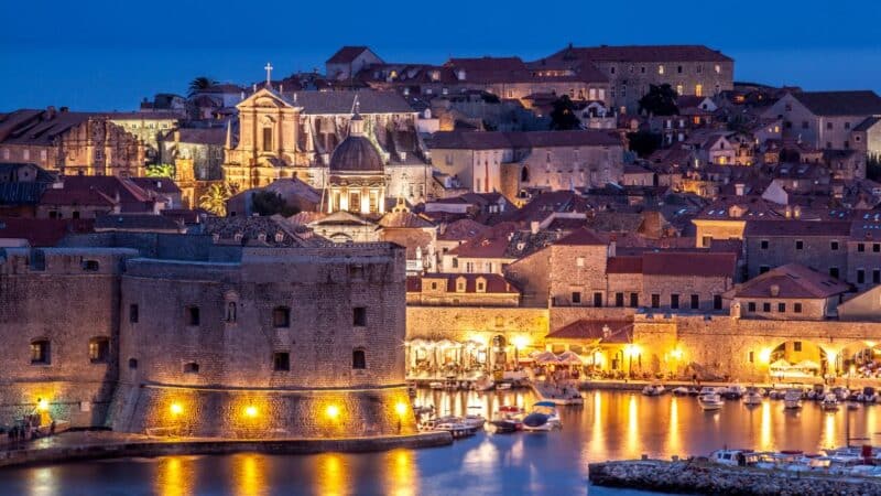 Hotels in Dubrovnik's Old Town at night