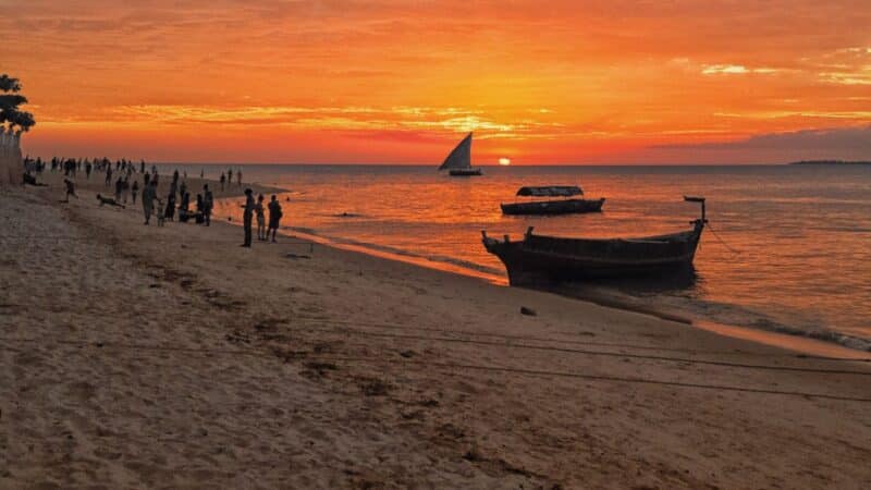 the sunset in Zanzibar