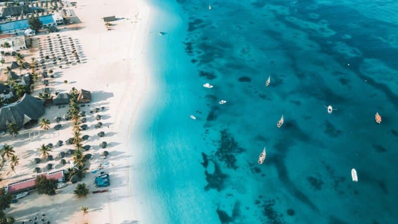 aerial view of zanzibar