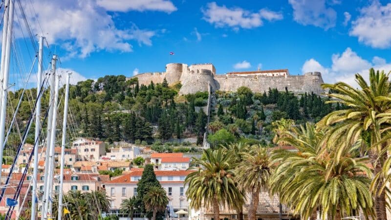 Hvar old town during the day with all it's nice hotels