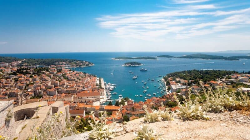 a view over Hvar and surrounding islands