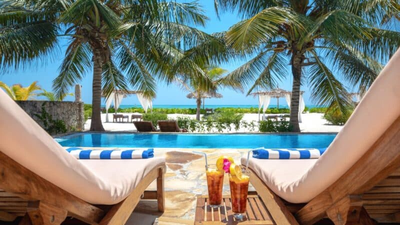 a hotel with a view of the sea