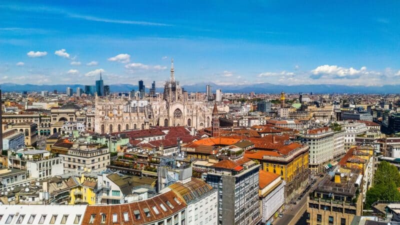 a view of milan from a rooftop
