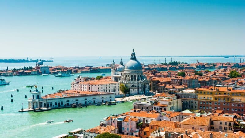 an aerial view of Venice
