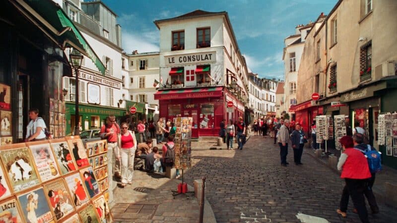 a pretty french street in paris
