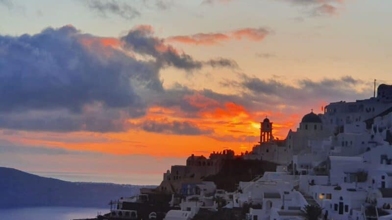 sunset views of oia