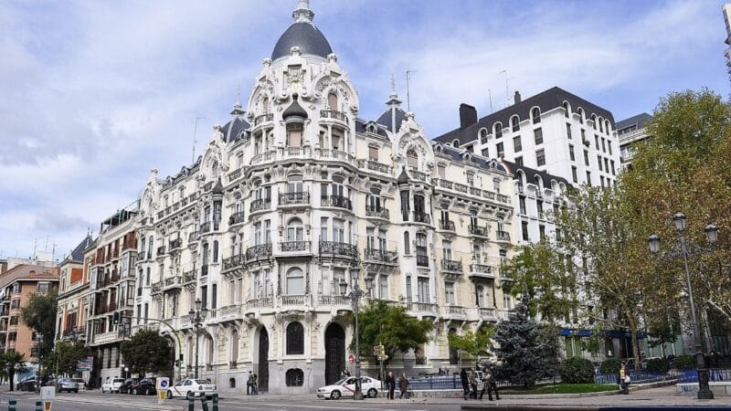 a grand white building in madrid