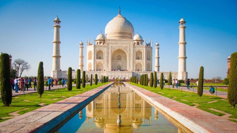 the taj mahal in india, showing nepal is not in india