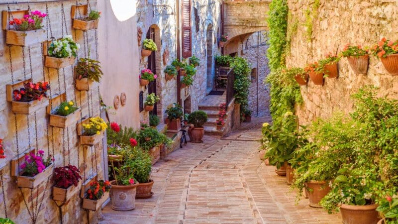 a pretty backstreet in one of italys most famous cities