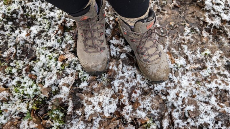 a girl wearing mammut boots as part of her iceland packing list