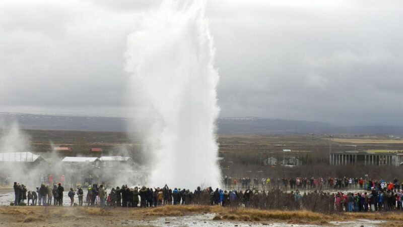 a geiser spouting in iceland