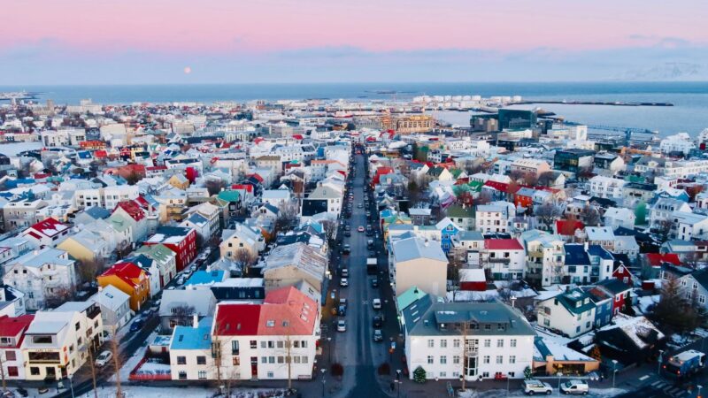 3 days in reykjavik, an aerial view of the city